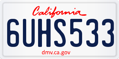 CA license plate 6UHS533