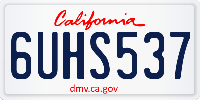 CA license plate 6UHS537