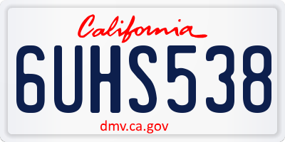 CA license plate 6UHS538