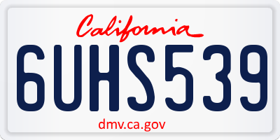 CA license plate 6UHS539