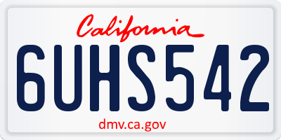 CA license plate 6UHS542