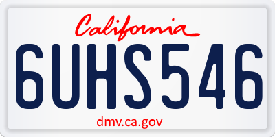CA license plate 6UHS546