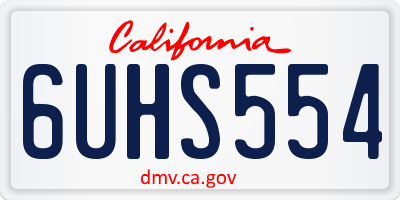 CA license plate 6UHS554