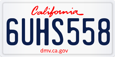 CA license plate 6UHS558