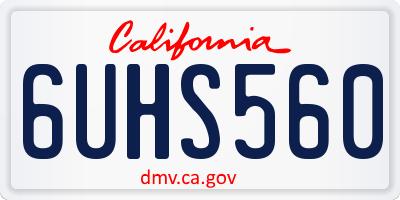 CA license plate 6UHS560