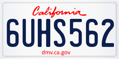 CA license plate 6UHS562