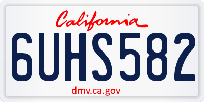 CA license plate 6UHS582
