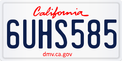 CA license plate 6UHS585