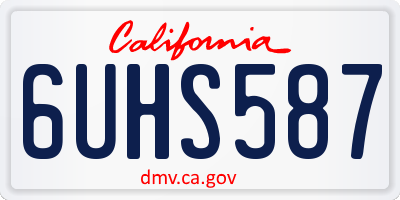 CA license plate 6UHS587