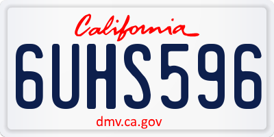 CA license plate 6UHS596