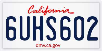 CA license plate 6UHS602