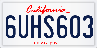 CA license plate 6UHS603