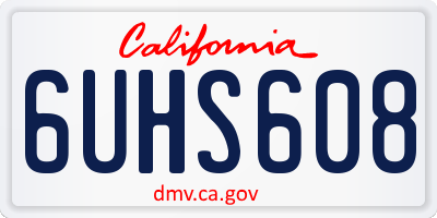 CA license plate 6UHS608
