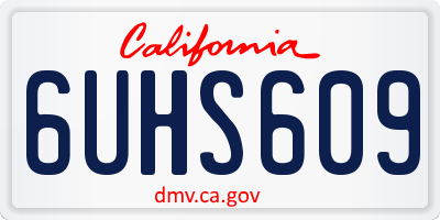 CA license plate 6UHS609