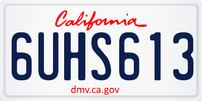 CA license plate 6UHS613