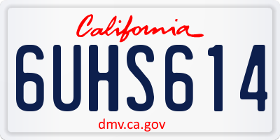 CA license plate 6UHS614