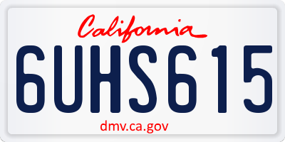 CA license plate 6UHS615
