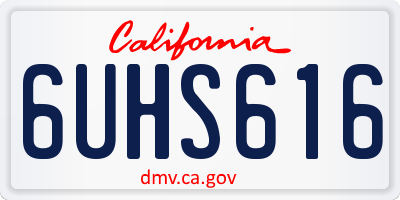 CA license plate 6UHS616