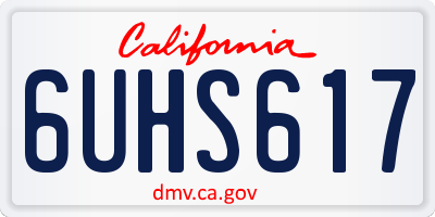CA license plate 6UHS617