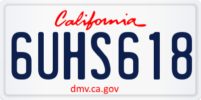 CA license plate 6UHS618
