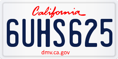 CA license plate 6UHS625