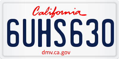 CA license plate 6UHS630