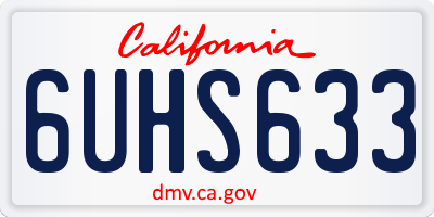 CA license plate 6UHS633
