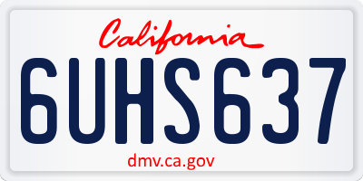 CA license plate 6UHS637