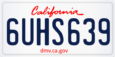 CA license plate 6UHS639