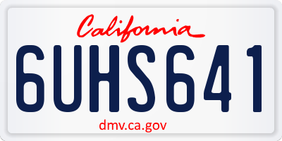 CA license plate 6UHS641