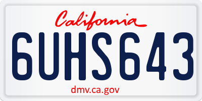 CA license plate 6UHS643
