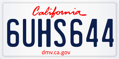 CA license plate 6UHS644