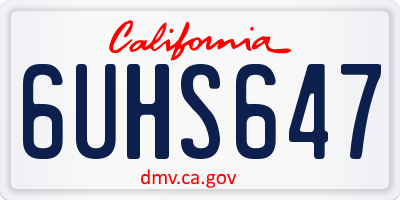 CA license plate 6UHS647