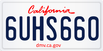 CA license plate 6UHS660