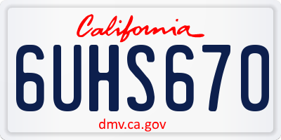 CA license plate 6UHS670