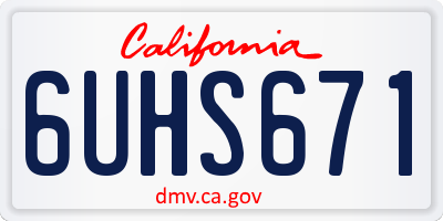 CA license plate 6UHS671