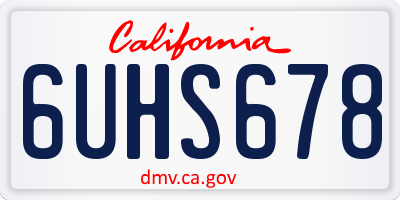 CA license plate 6UHS678