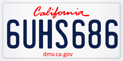 CA license plate 6UHS686