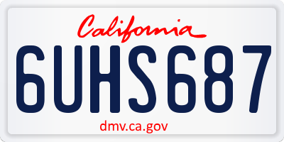 CA license plate 6UHS687