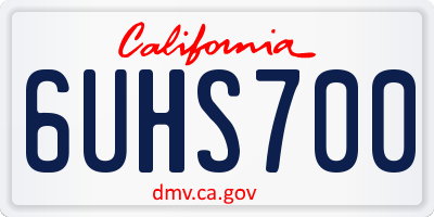 CA license plate 6UHS700