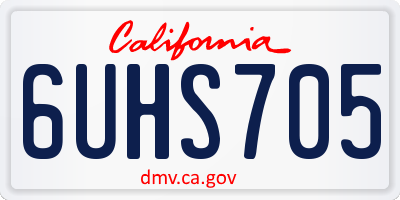 CA license plate 6UHS705