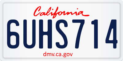 CA license plate 6UHS714