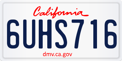CA license plate 6UHS716