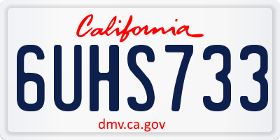 CA license plate 6UHS733