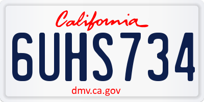 CA license plate 6UHS734