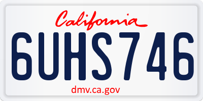 CA license plate 6UHS746