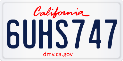 CA license plate 6UHS747
