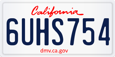 CA license plate 6UHS754