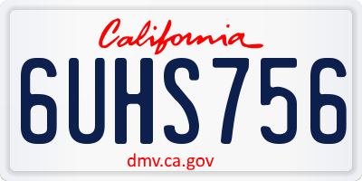 CA license plate 6UHS756