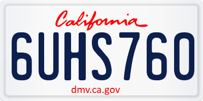 CA license plate 6UHS760